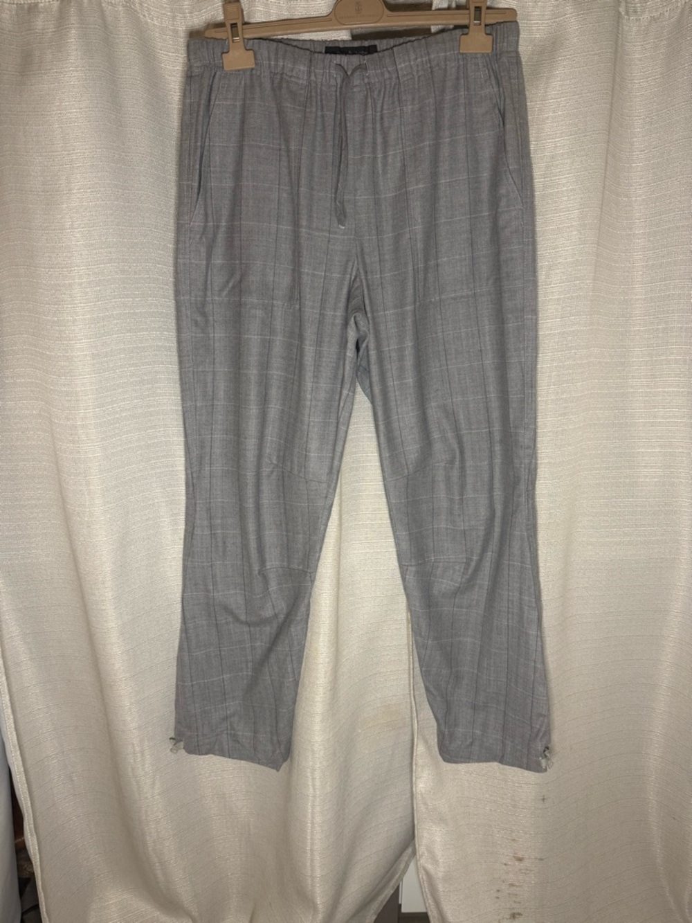 Rag & Bone Men's Gray Checkered Pants